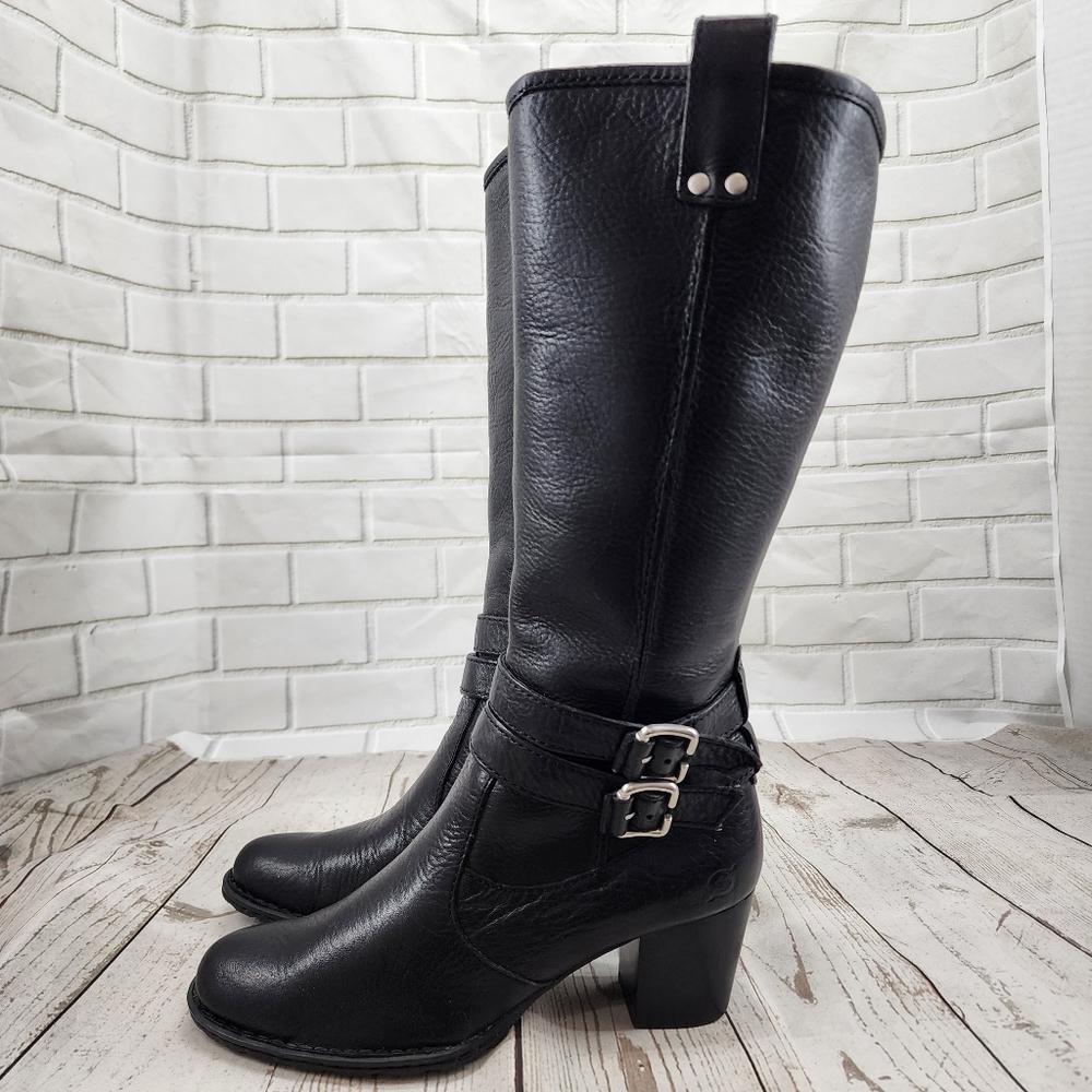 $150 BORN GENUINE Leather Women's Size 6 Black Genuine Leather Ridding Boots